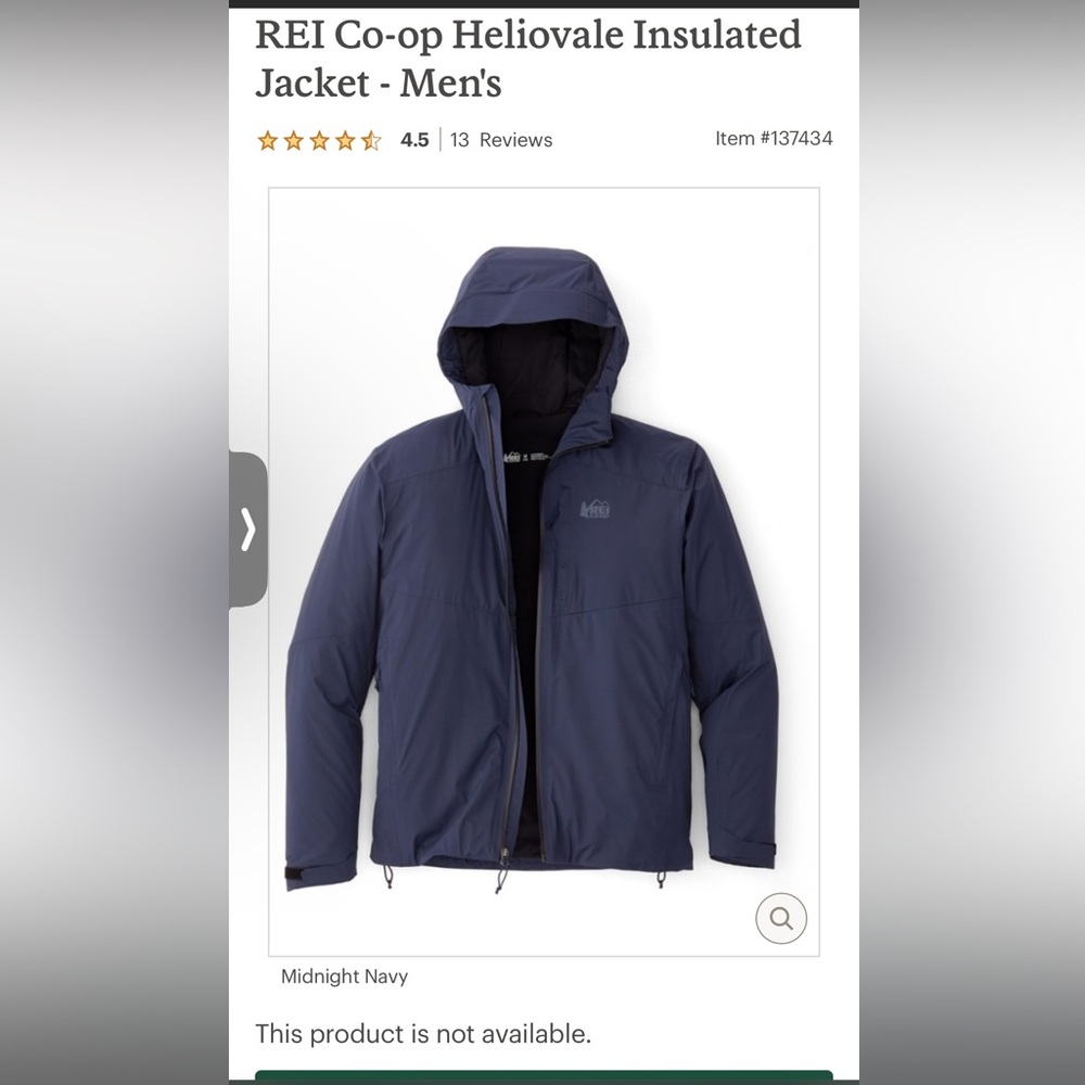 Heliovale men’s black REI jacket size large
